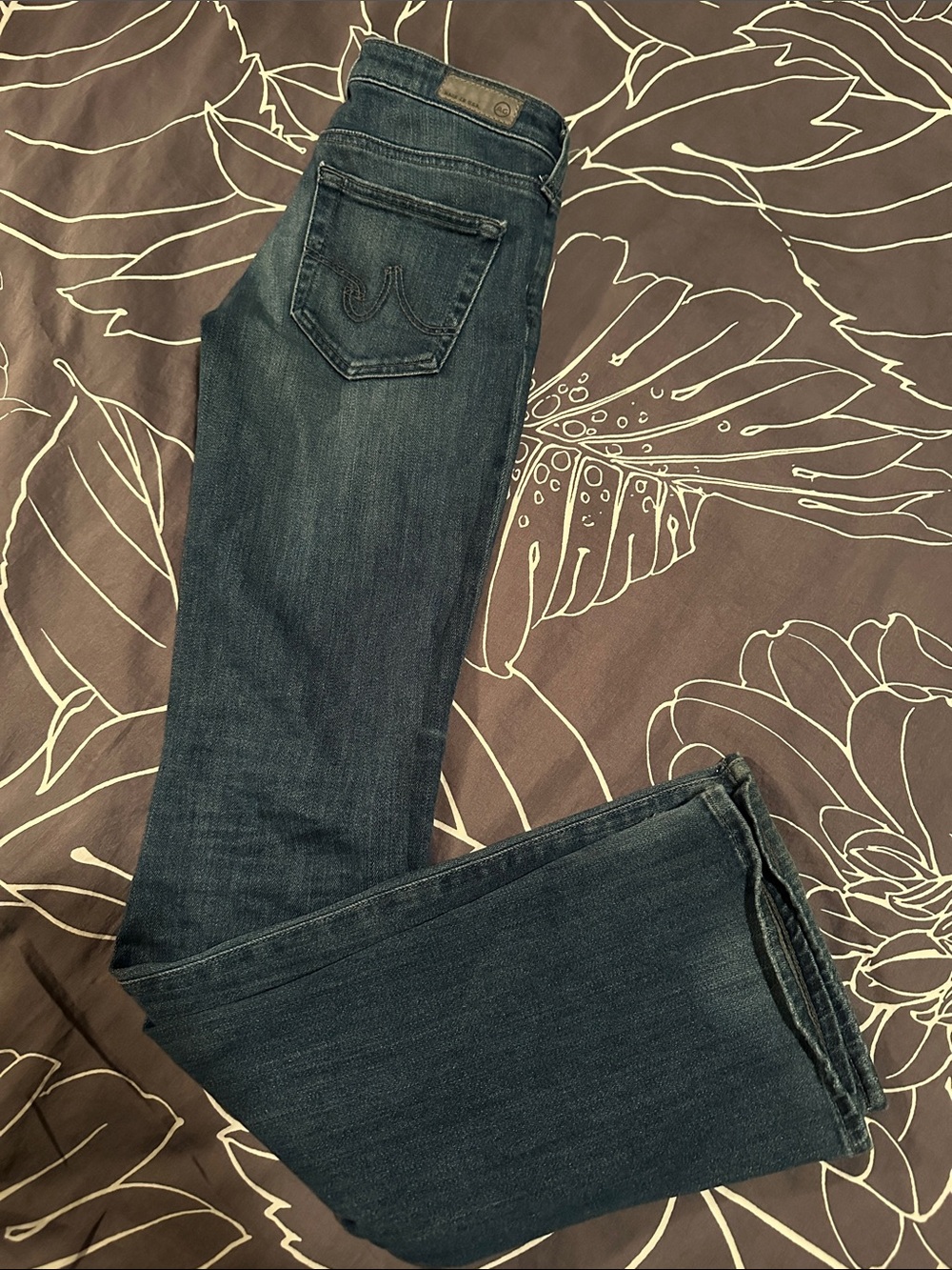 Ag Adriano Goldschmied Dark Indigo Soft, Stretchy Skinny Bootcut Jeans